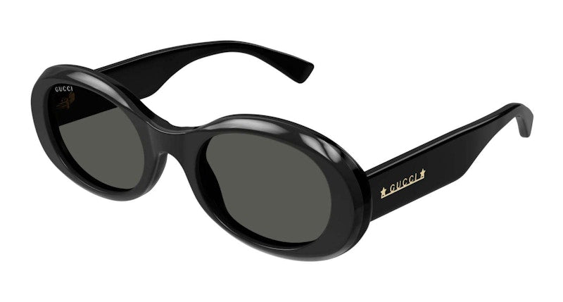 Gucci Round Frame Sunglasses Black/Grey (Gg1587S-001-Fr)