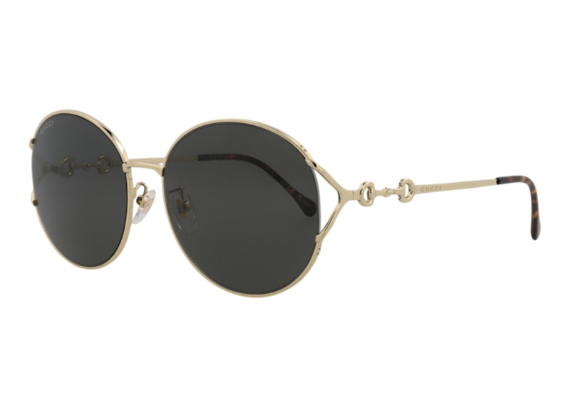 Gucci Round Oval Sunglasses Gold/Grey (Gg1017Sk-30011802-001)