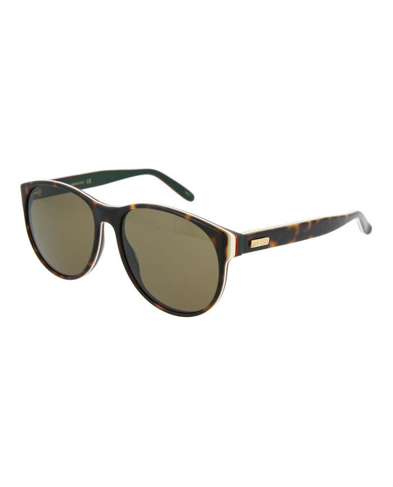 Gucci Round Oval Sunglasses Havana/Gold/Green (Gg0271S-30002360-002)