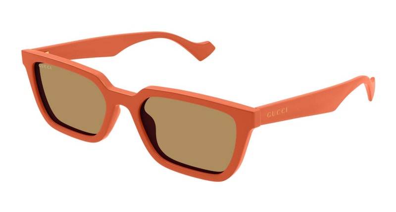 Gucci Square Frame Sunglasses Orange/Brown (Gg1539S-004-Fr)