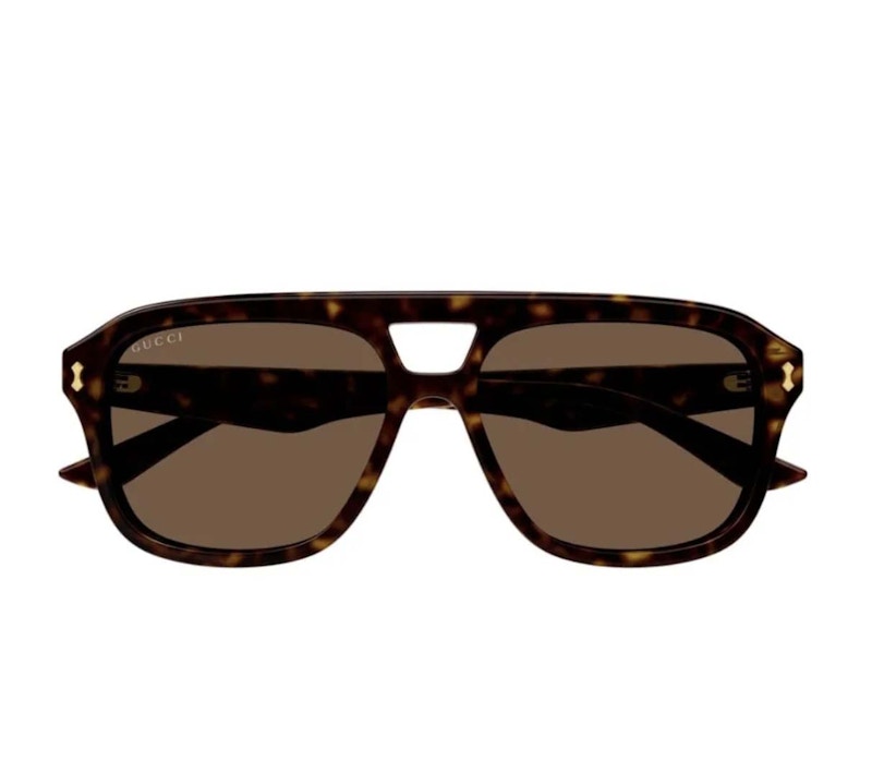 Gucci Tortoise Square Frame Sunglasses Dark Havana/Brown (Gg1263S-006-Fr)