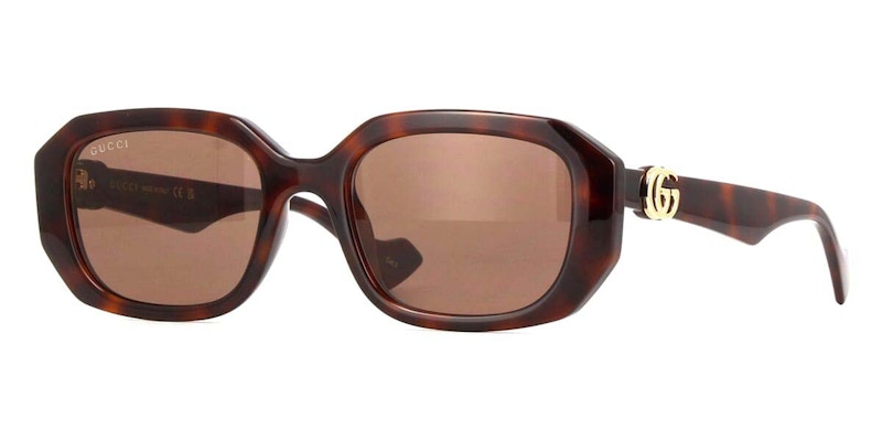 Gucci Tortoise Square Frame Sunglasses Dark Havana/Brown (Gg1535S-002-Fr)