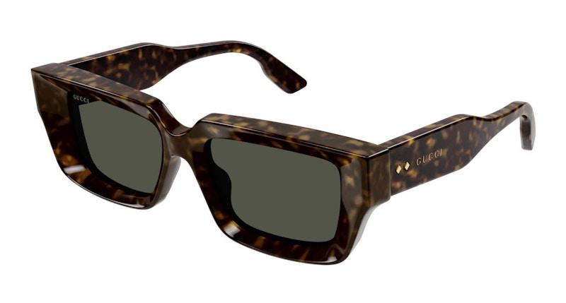 Gucci Tortoise Square Frame Sunglasses Havana/Green (Gg1529S-002-Fr)