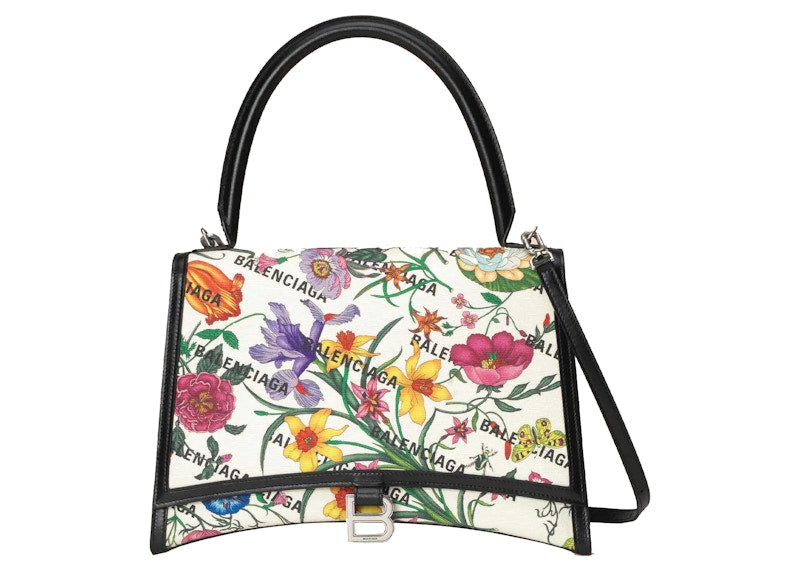 Gucci X Balenciaga The Hacker Project Medium Hourglass Bag White Flora