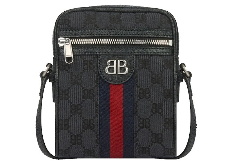 Gucci X Balenciaga The Hacker Project Shoulder Zip Bag Black