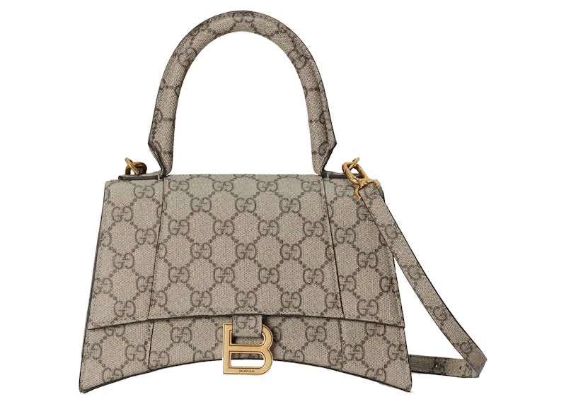 Gucci X Balenciaga The Hacker Project Small Hourglass Bag Beige/Ebony