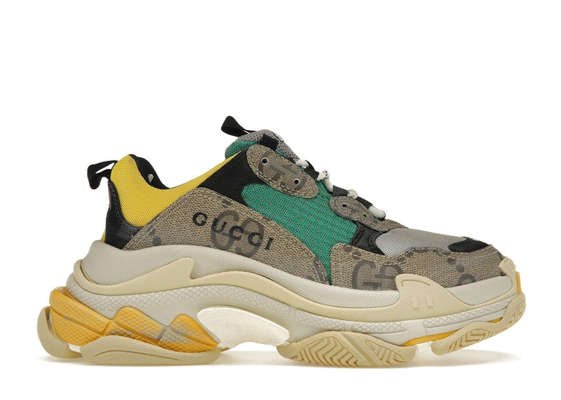 Gucci X Balenciaga The Hacker Project Triple S Beige Green Yellow (Women'S)