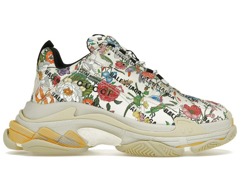 Gucci X Balenciaga The Hacker Project Triple S Flora Print