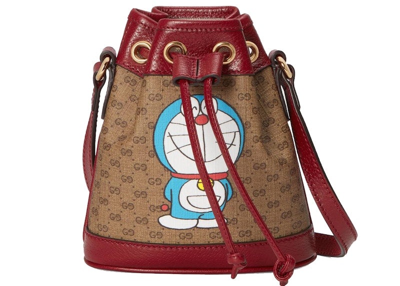 Gucci X Doraemon Bucket Bag Mini Ebony/Beige