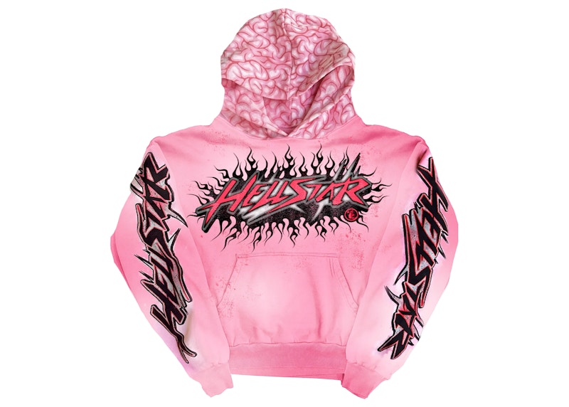 Hellstar Brainwashed With Brain Hoodie Pink