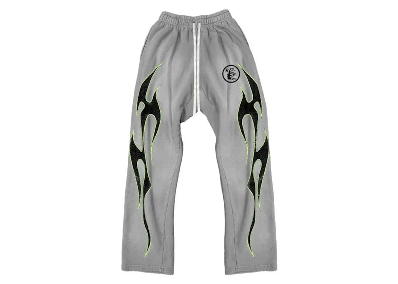 Hellstar Future Flames Sweatpants Grey/Green