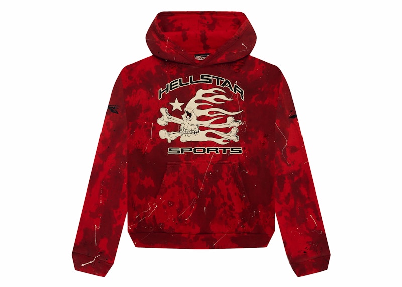 Hellstar Sports Tie-Dye Skull Hoodie Red