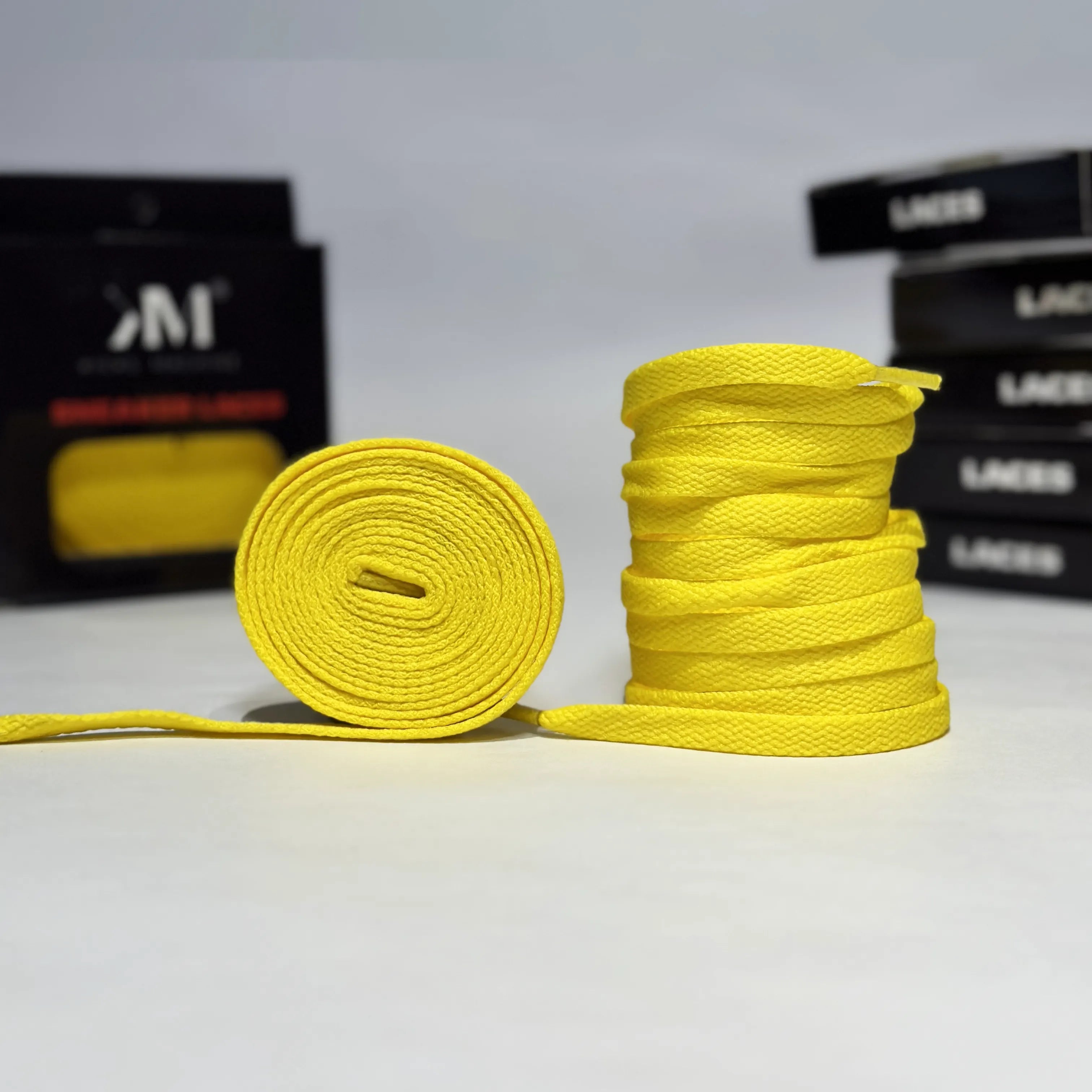 Flat Sneaker Laces- Lime Yellow | Jordan laces | AJ1 Laces | Kicks Machine