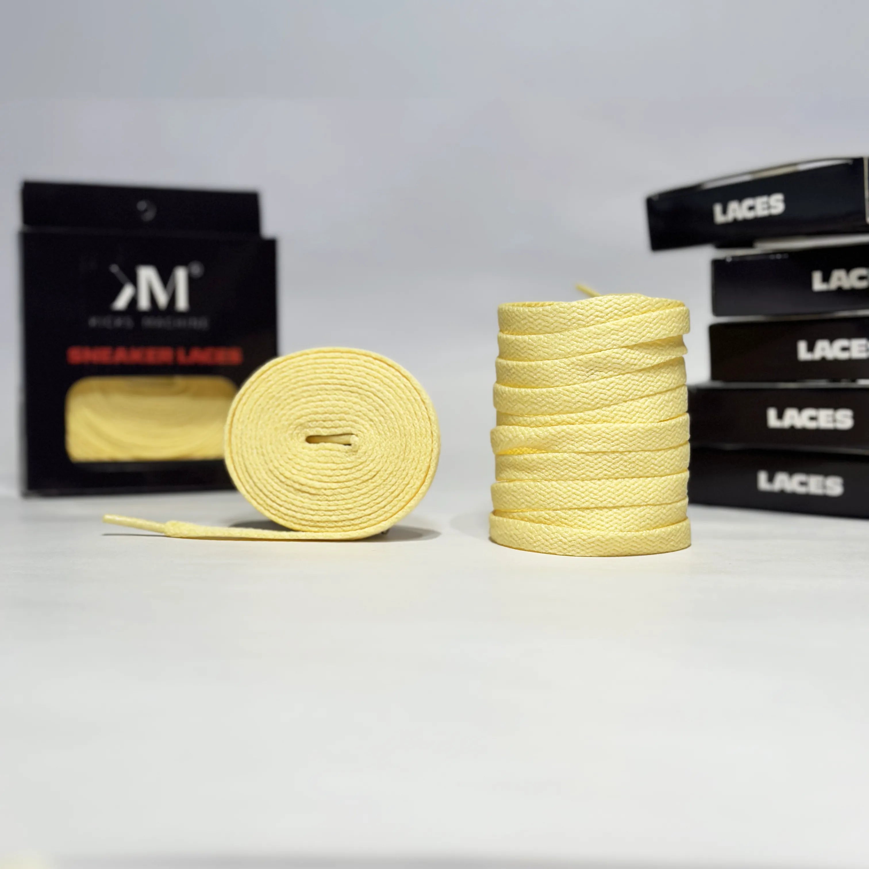 Flat Sneaker Laces- Creamy Yellow | Jordan laces | AJ1 Laces | Kicks Machine