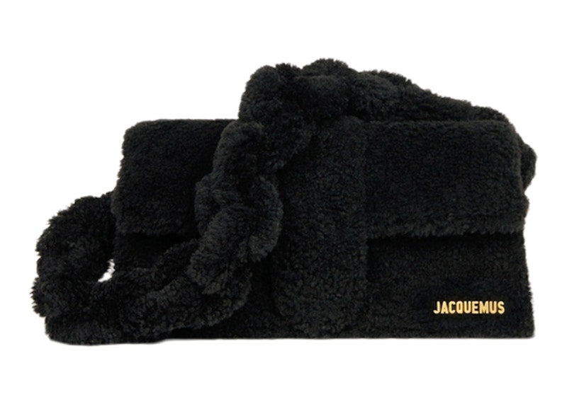 Jacquemus Le Bambidou Shearling Flap Bag Black