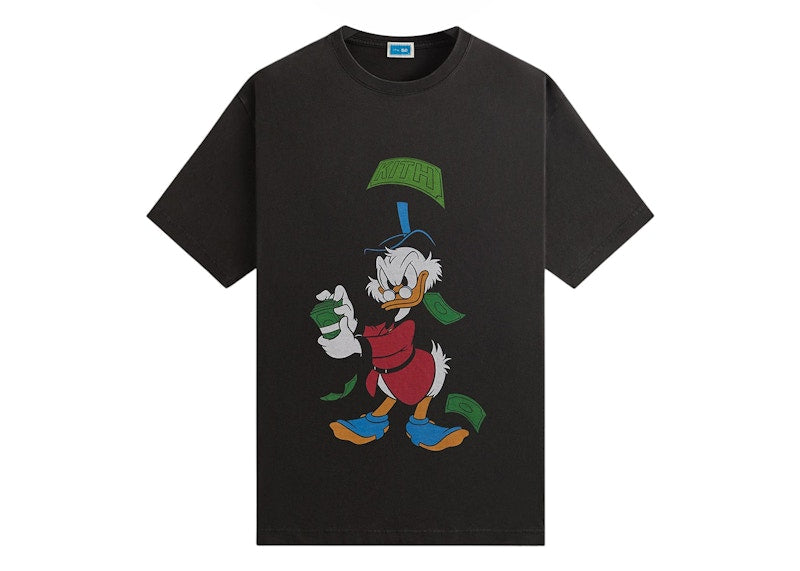 Kith Disney Donald Duck Scrooge Dollar Vintage Tee Black