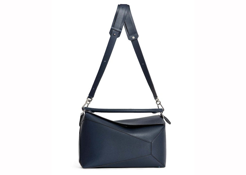 Loewe Large Puzzle Bag In Classic Calfskin Abyss Blue