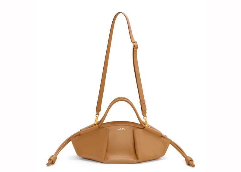 Loewe Small Paseo Bag In Shiny Nappa Calfskin Oak