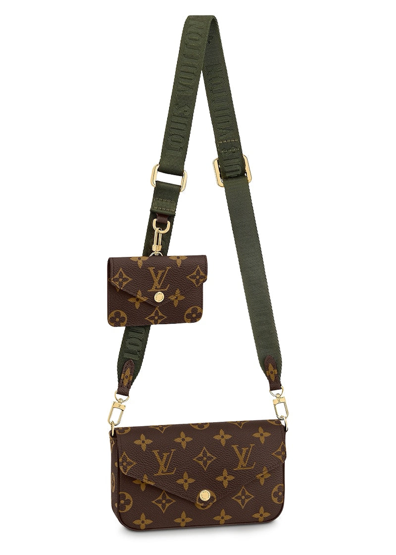 Louis Vuitton Félicie Strap & Go Monogram Khaki Green/Ebony