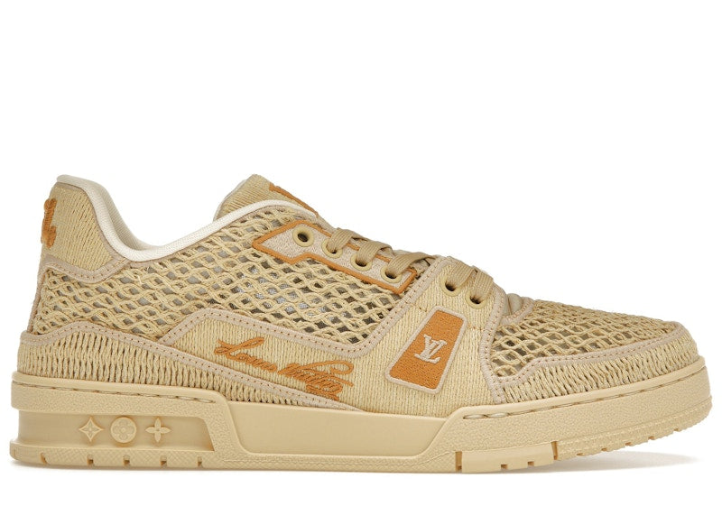 Louis Vuitton Lv Trainer Beige Raffia