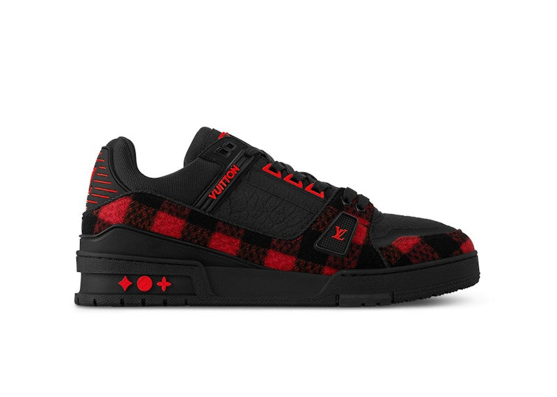 Louis Vuitton Lv Trainer Black Red Felt