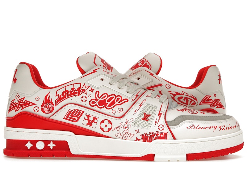 Louis Vuitton Lv Trainer Graffiti White Red