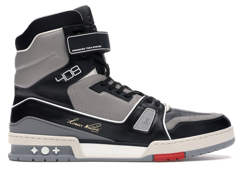 Louis Vuitton Lv Trainer Sneaker Boot High Black Grey