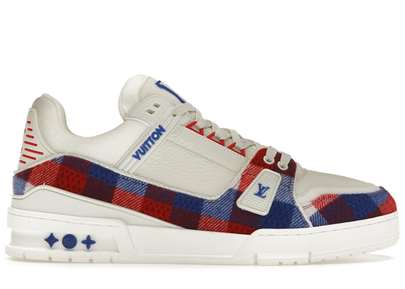 Louis Vuitton Lv Trainer White Red Blue Damier