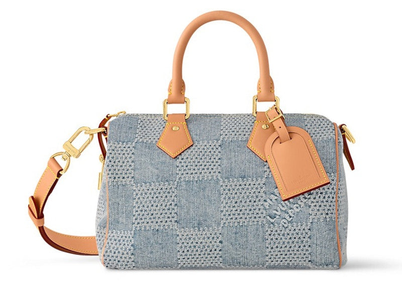 Louis Vuitton Speedy 25 Bandouliere Damier Denim 3D Blue Denim