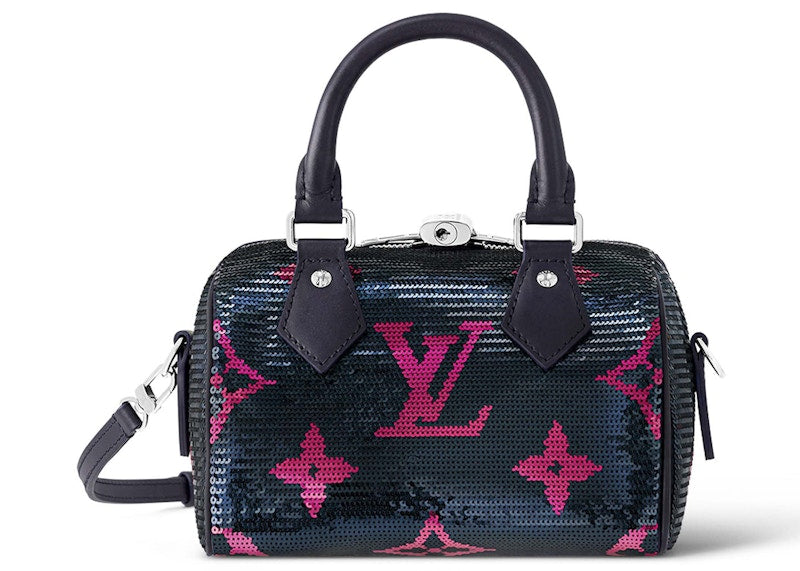 Louis Vuitton Speedy Bandouliere 18 Navy Fuchsia