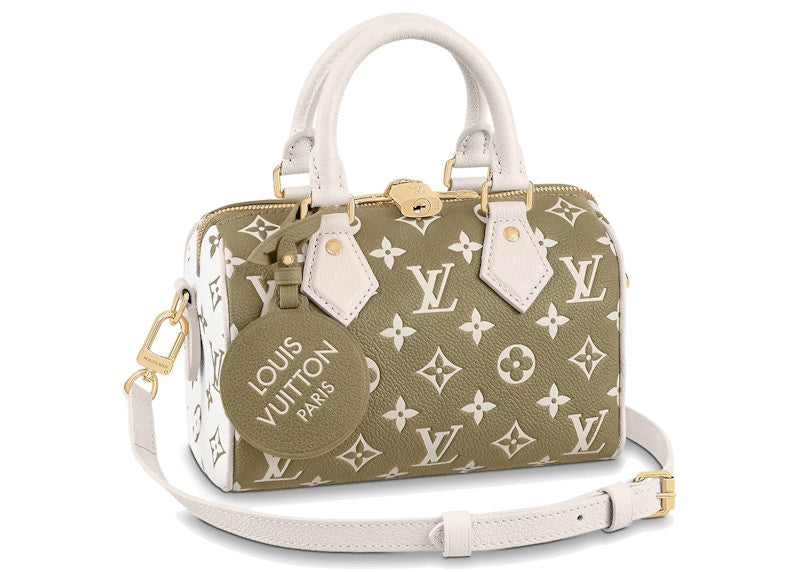 Louis Vuitton Speedy Bandouliere 20 Khaki Green/Beige/Cream