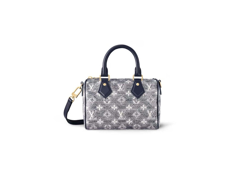 Louis Vuitton Speedy Bandouliere 20 Monoglam Blue