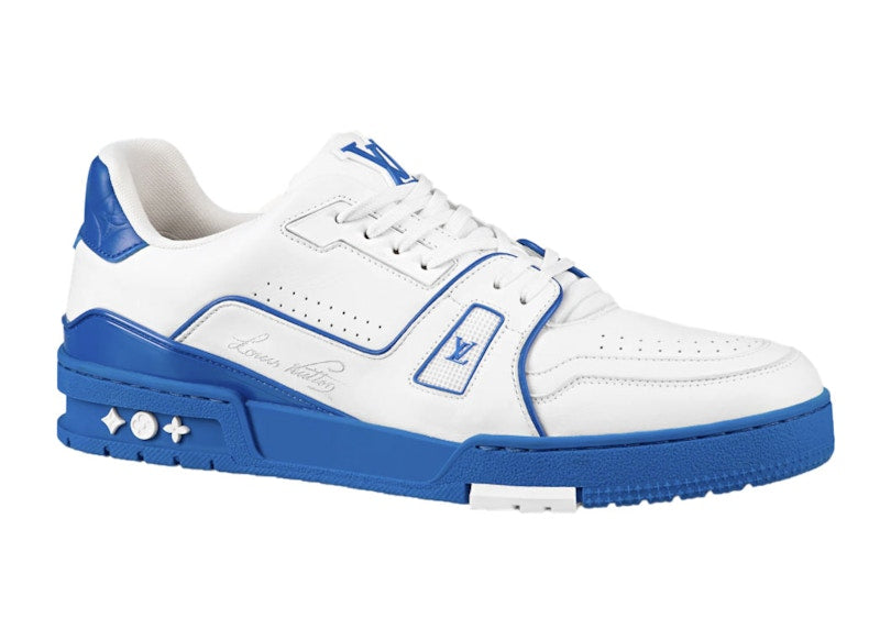 Louis Vuitton Trainer White Blue Signature