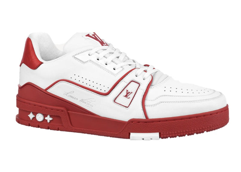 Louis Vuitton Trainer White Red Signature