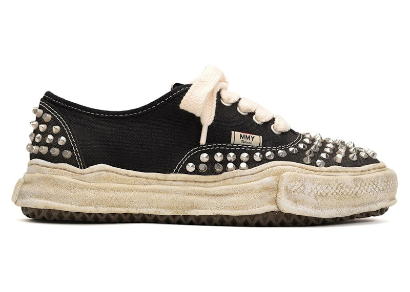 Maison Mihara Yasuhiro Baker Og Sole Studded Canvas Low Black