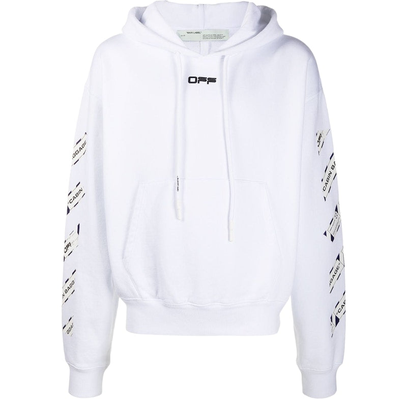 Off-White Airport Tape Arrows Diag Hoodie White