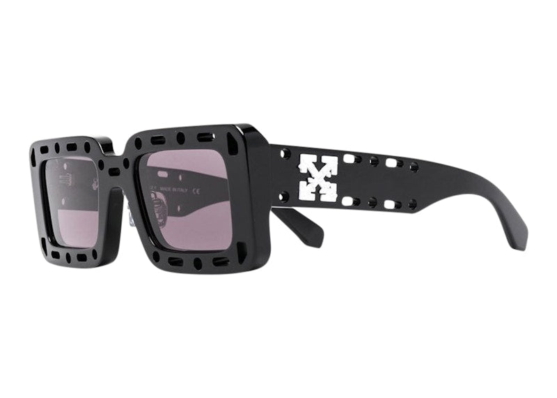 Off-White Atlantic Cut-Out Detail Square Frame Sunglasses Black