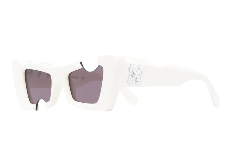 Off-White Cannes Cut-Out Cat-Eye Sunglasses White/Grey (Oeri021S22Pla0010107)