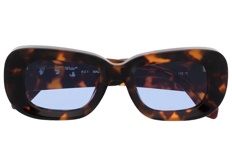 Off-White Carrara Tortoiseshell Round-Frame Sunglasses Tortoiseshell (Oeri019S22Pla0016045)