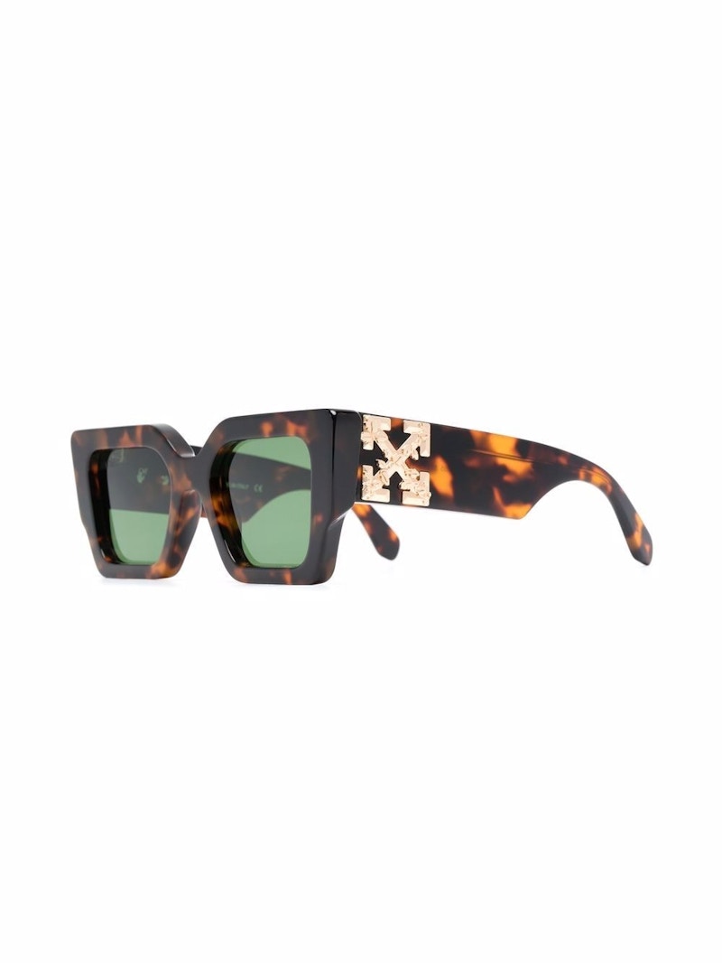 Off-White Catalina Rectangular Frame Sunglasses Brown/Green/Gold (Oeri003Y21Pla0016055)