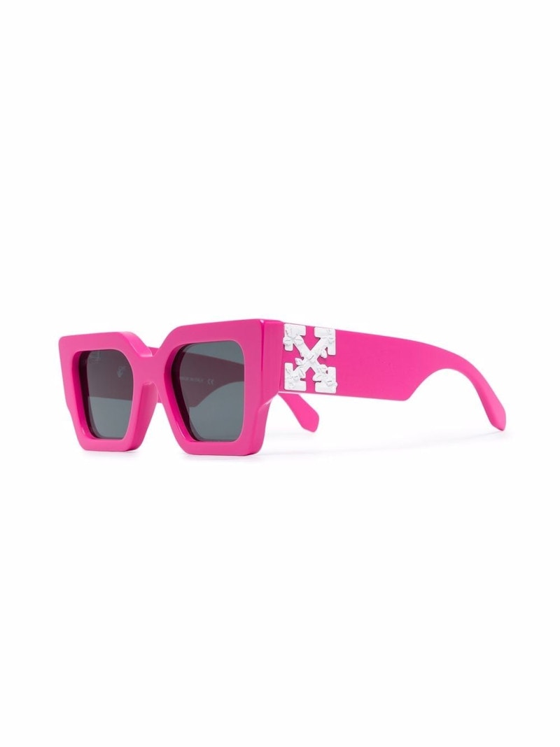 Off-White Catalina Rectangular Frame Sunglasses Fuchsia/Dark Grey/White (Oeri003Y21Pla0013207 / Oeri003C99Pla0016807)