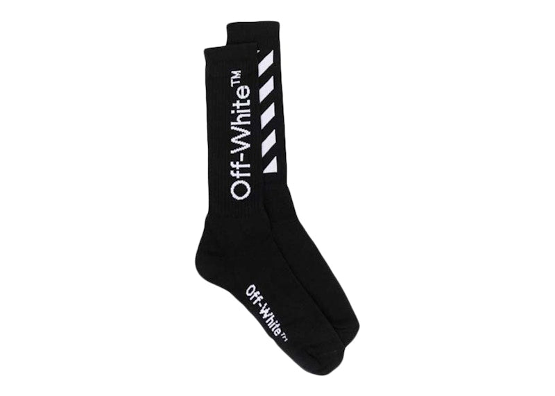 Off-White Diag Helvetica Long Socks Black/White