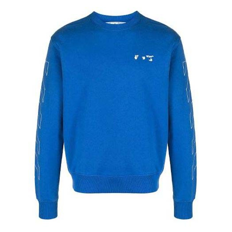 Off-White Diag Ow Logo Slim Crewneck Blue