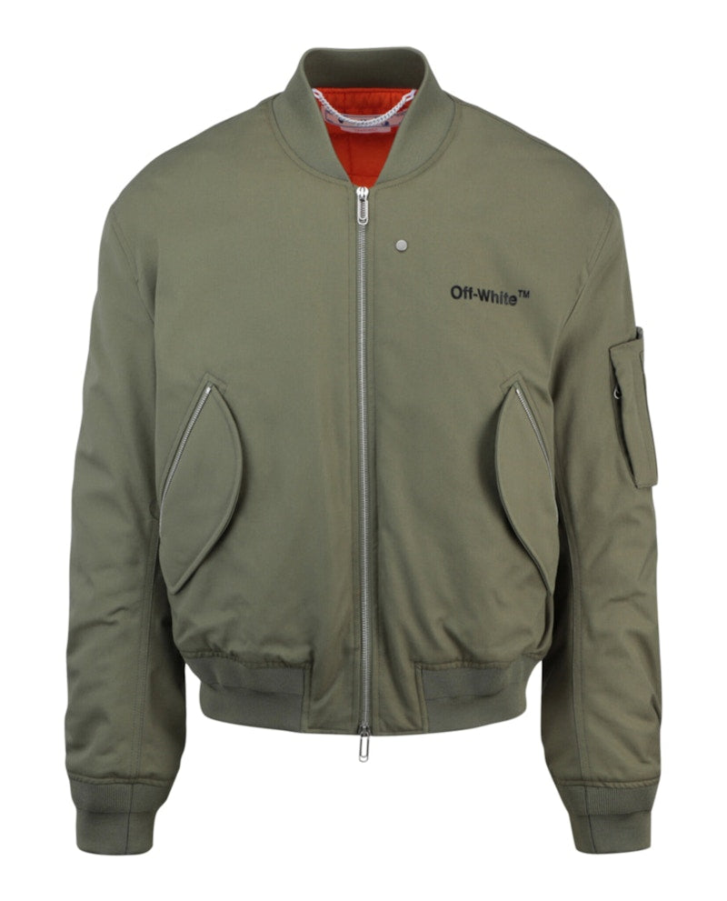 Off-White Diag Tab Bomber Jacket Green