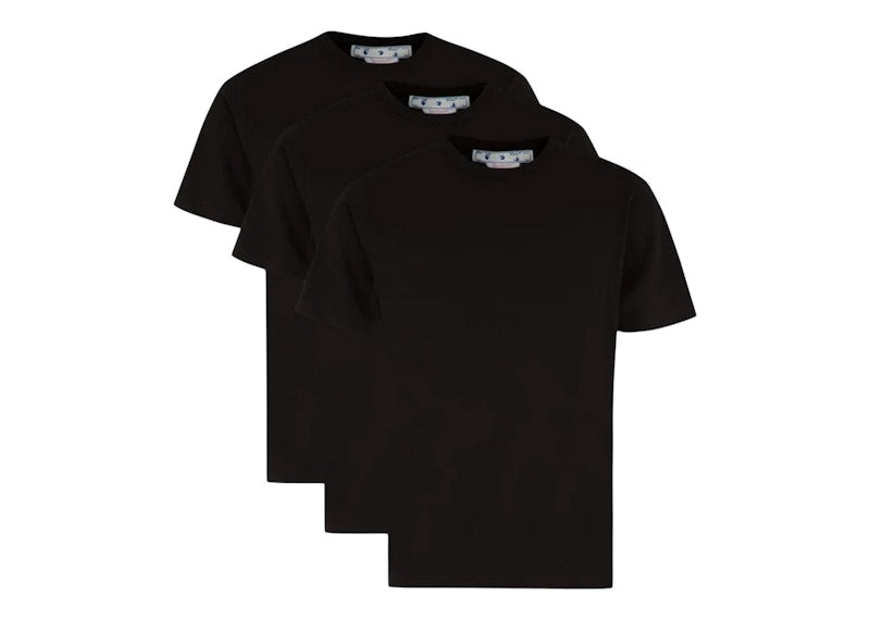 Off-White Hand Logo Slim Fit Tees (Tripack) Black