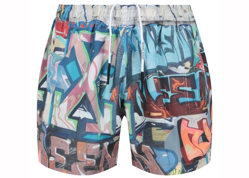 Off-White Neen Graffiti Print Swim Shorts Multi