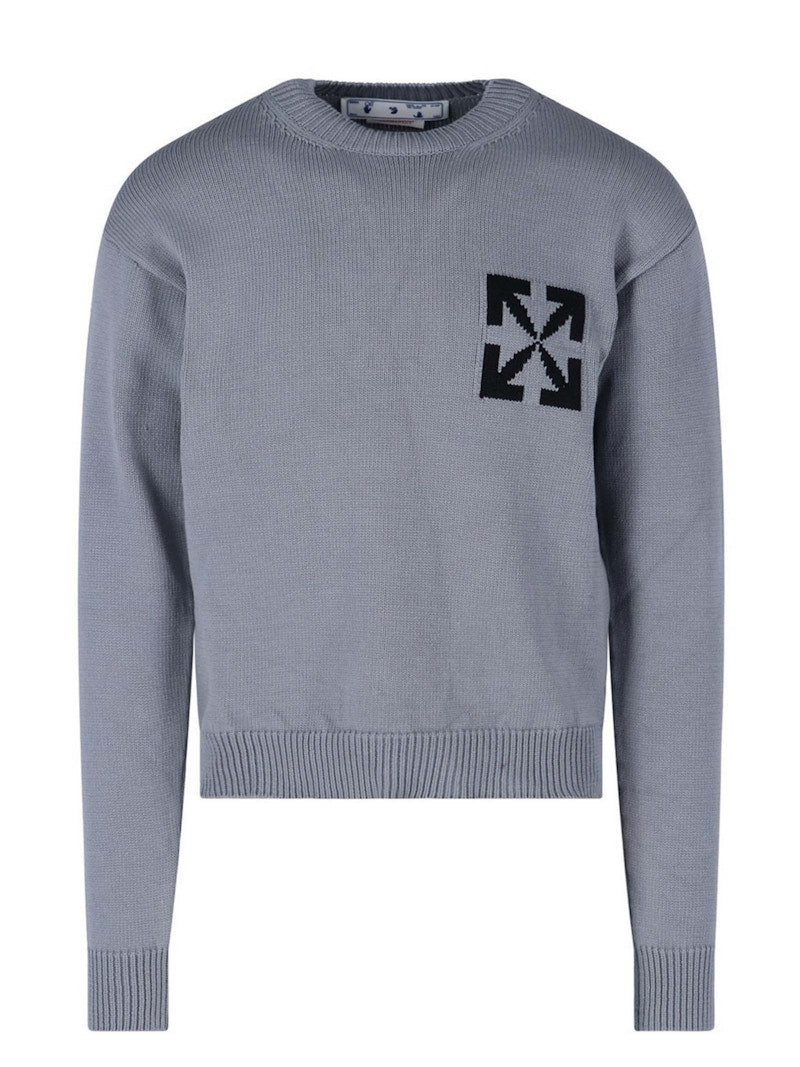 Off-White Single Arrow Knit Sweater Grey