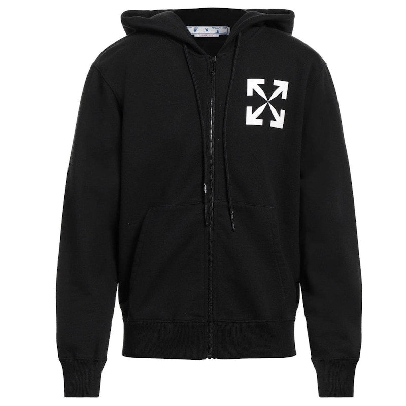 Off-White Single Arrow Slim Fit Zip-Up Hoodie Black