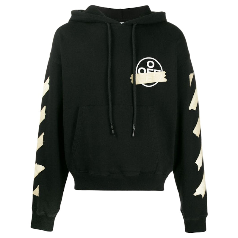 Off-White Tape Diag Arrows Hoodie Black/Beige