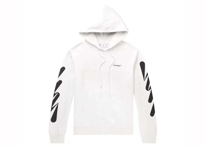 Off-White Wave Diag Slim Hoodie White/Black